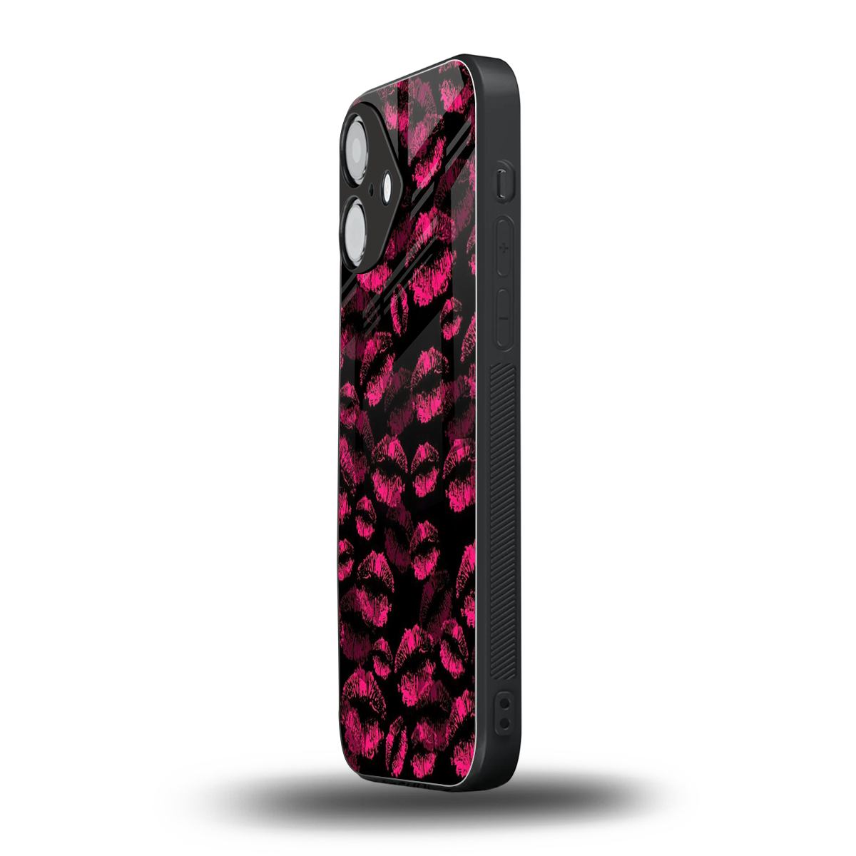Lip Glam Black Phone Case for Iphone 16 | Glass Case