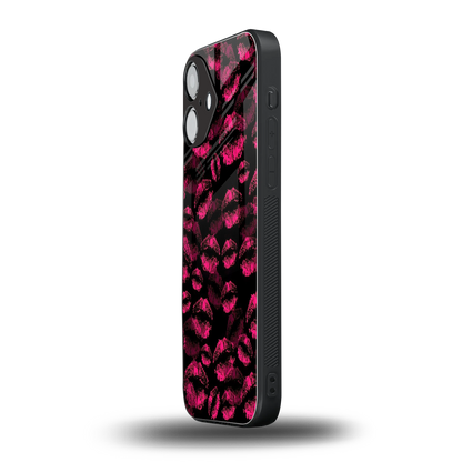 Lip Glam Black Phone Case for Iphone 16 | Glass Case
