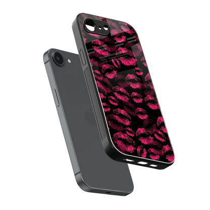 Lip Glam Black sleek iphone 16e cover with tempered glass back and TPU edges