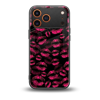 Lip Glam Black back phone cover | glass case for iphone 17 pro