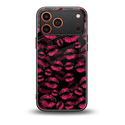 Lip Glam Black back phone cover | glass case for iphone 17 pro max