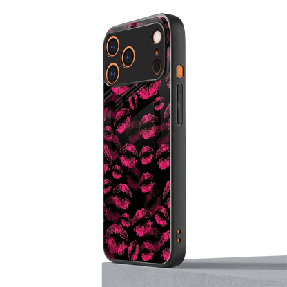 Lip Glam Black iphone 17 pro mobile cover | shockproof glass phone case