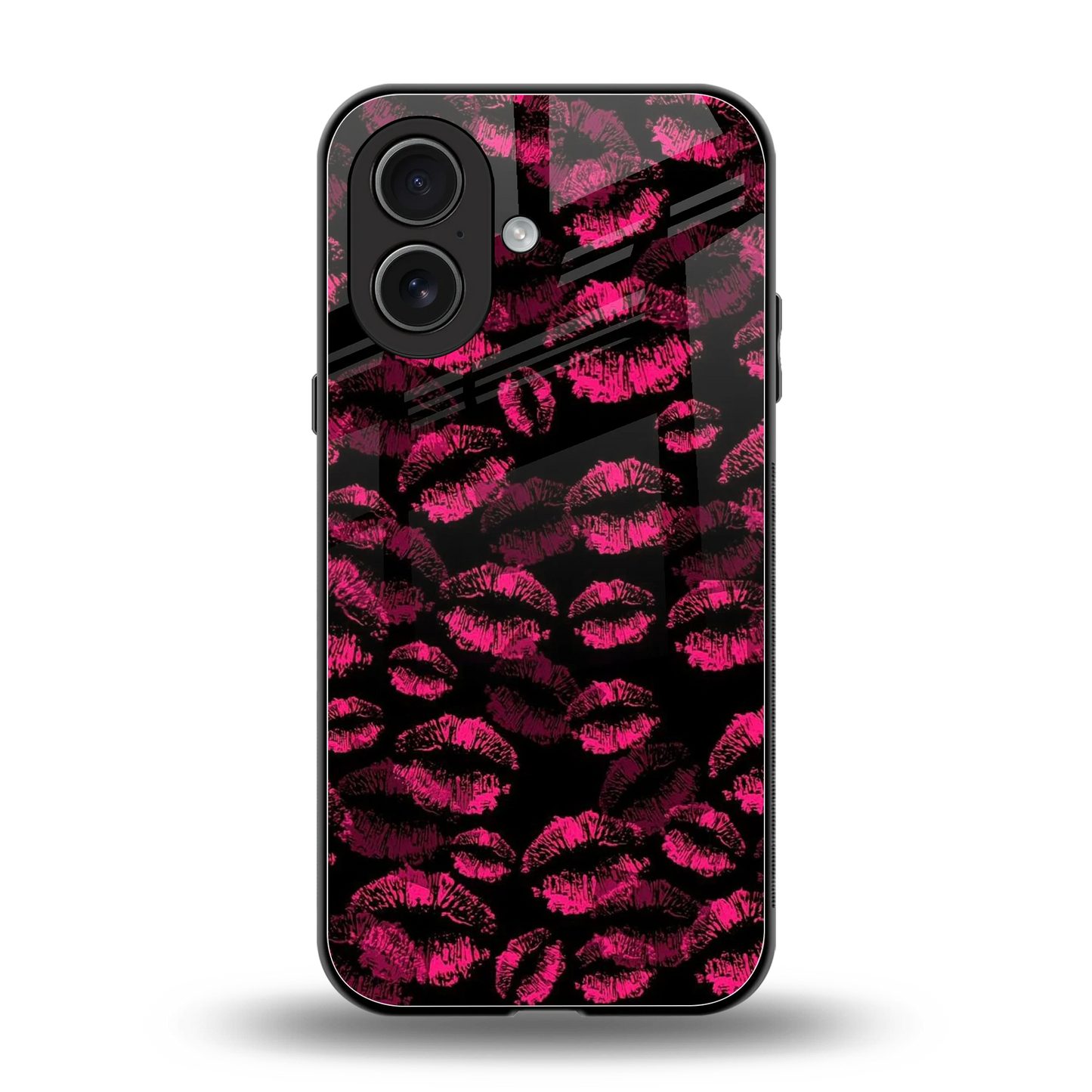 Lip Glam Black back phone cover | glass case for iphone 17