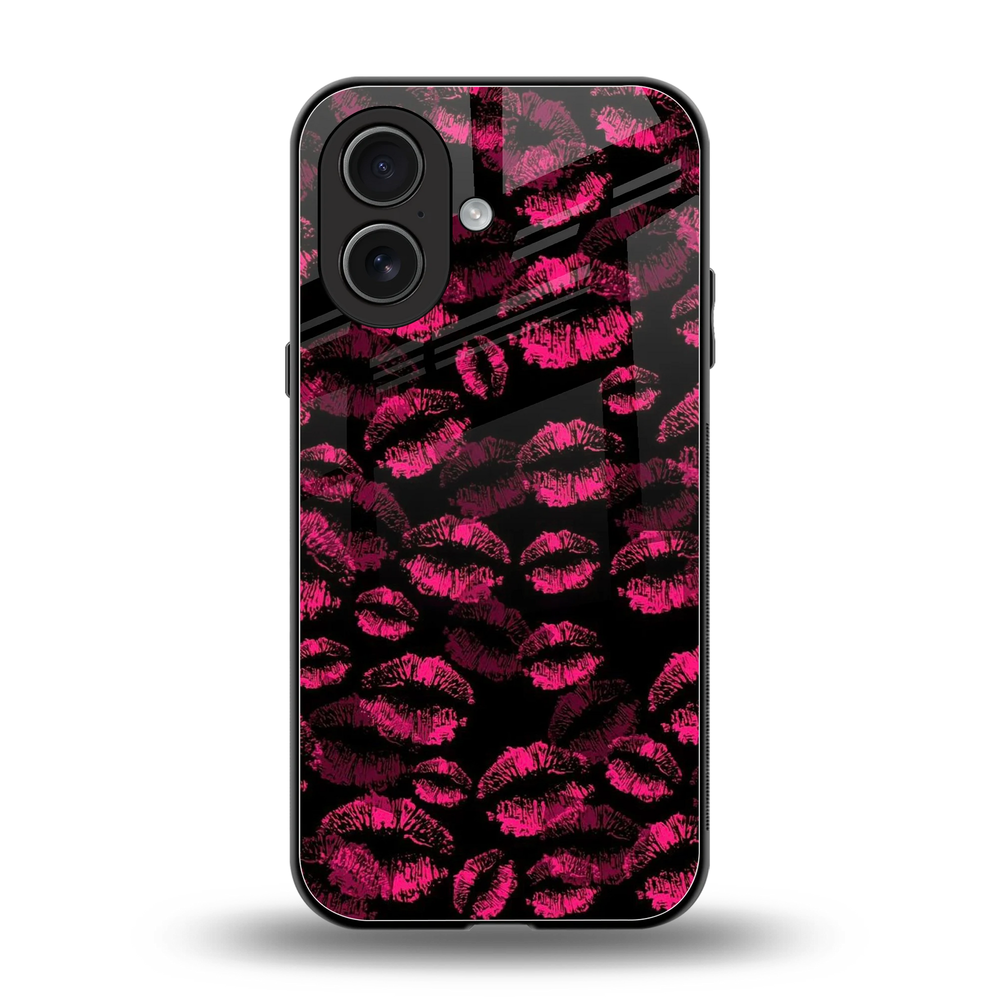 Lip Glam Black back phone cover | glass case for iphone 17