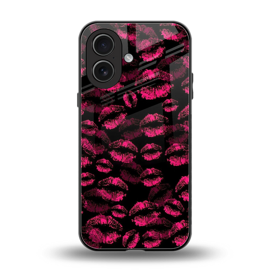 Lip Glam Black back phone cover | glass case for iphone 17
