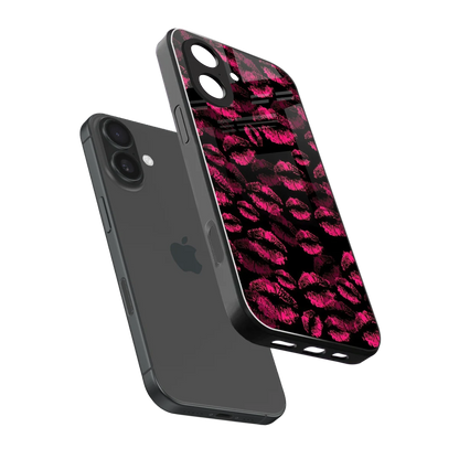 Lip Glam Black sleek iphone 17 cover with tempered glass back and TPU edges