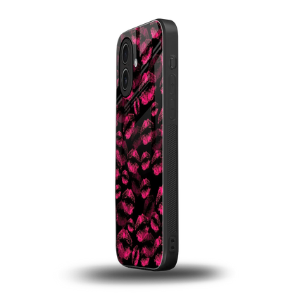Lip Glam Black iphone 17 mobile cover | shockproof glass phone case