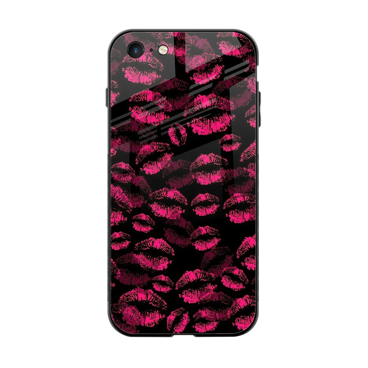 Lip Glam Black back phone cover | glass case for iphone 6