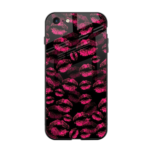 Lip Glam Black back phone cover | glass case for iphone 6