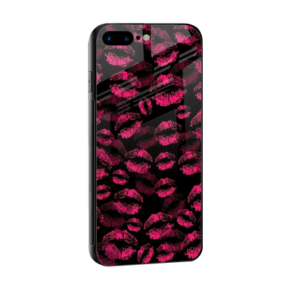 Lip Glam Black sleek iphone 8 plus cover with tempered glass back and TPU edges