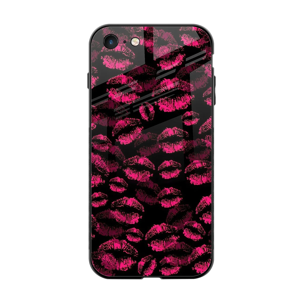 Lip Glam Black back phone cover | glass case for iphone 7