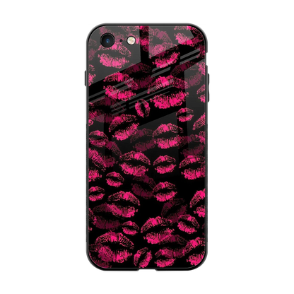 Lip Glam Black back phone cover | glass case for iphone 7