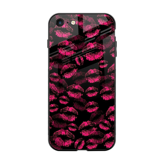 Lip Glam Black back phone cover | glass case for iphone 7