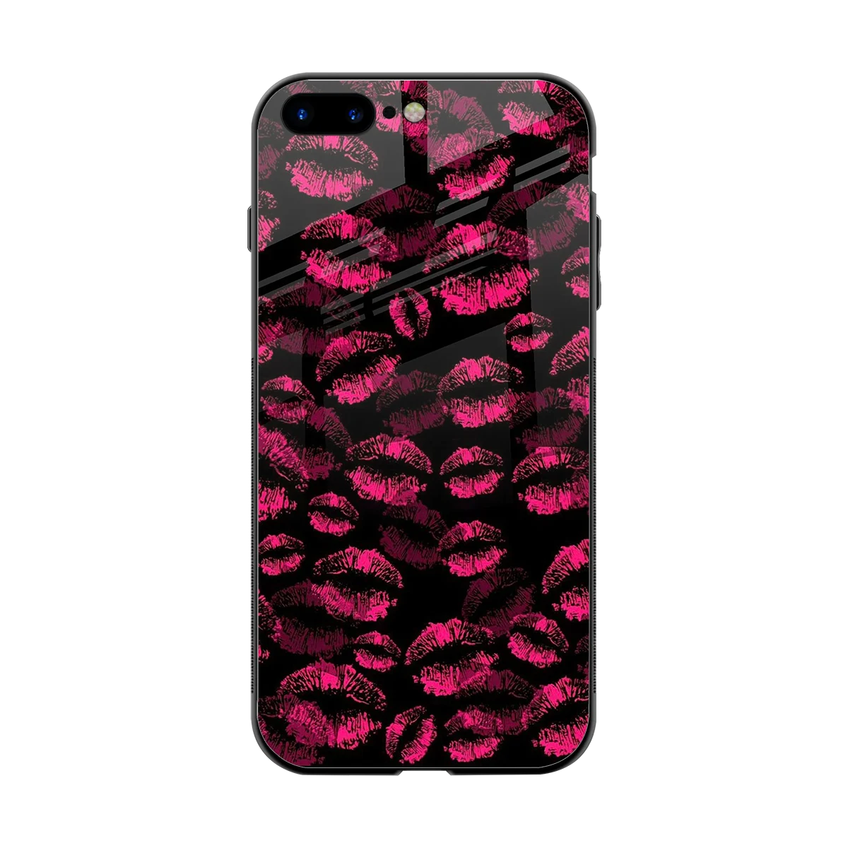 Lip Glam Black back phone cover | glass case for iphone 8 plus