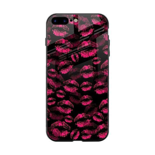 Lip Glam Black back phone cover | glass case for iphone 8 plus