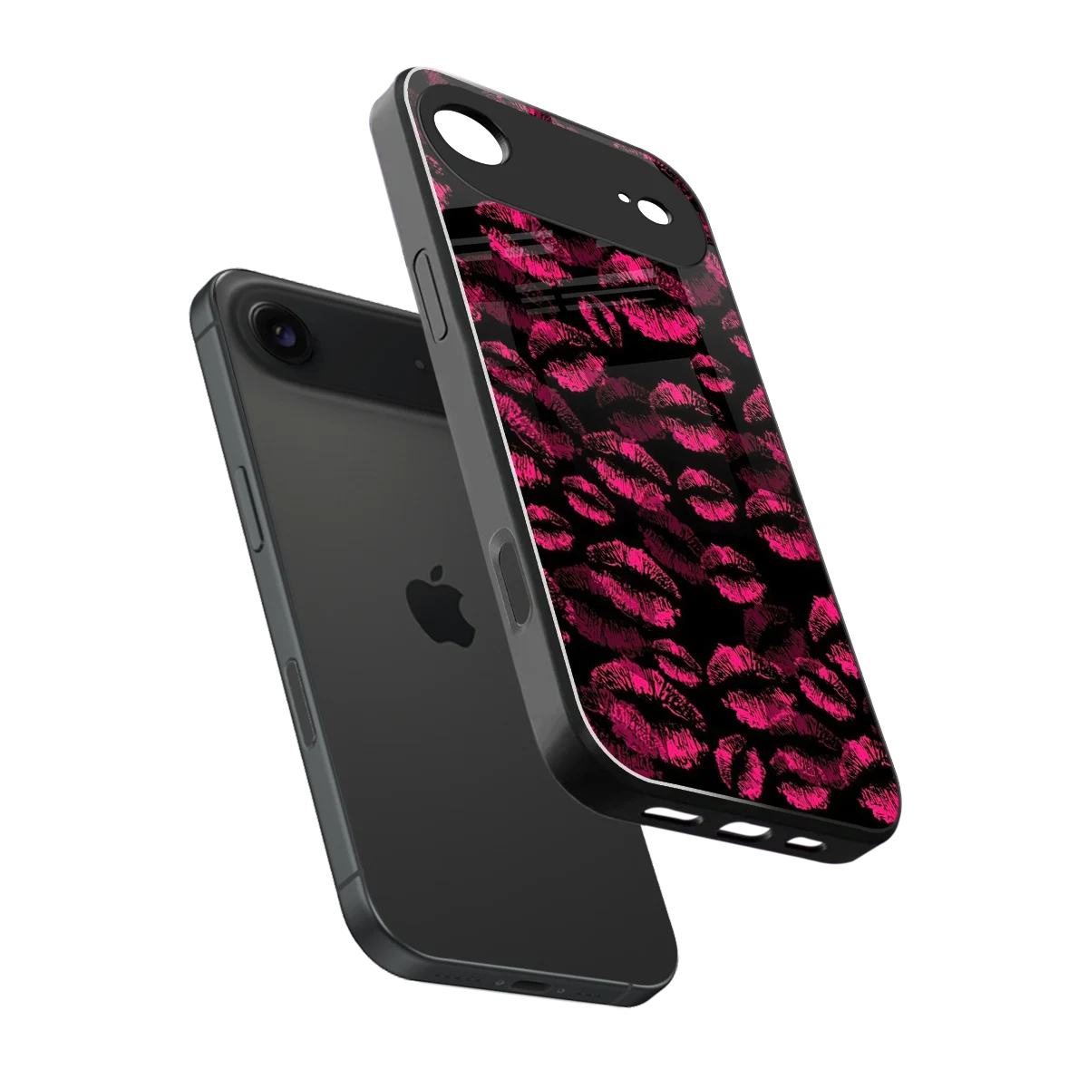 Lip Glam Black sleek iphone air cover with tempered glass back and TPU edges
