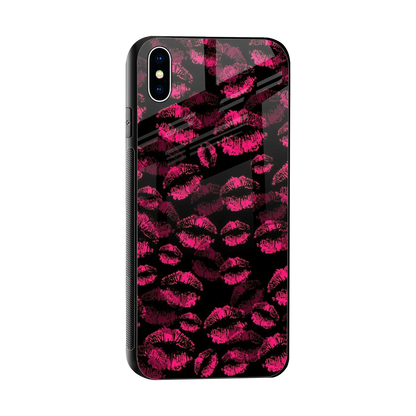 Lip Glam Black sleek iphone xs max cover with tempered glass back and TPU edges