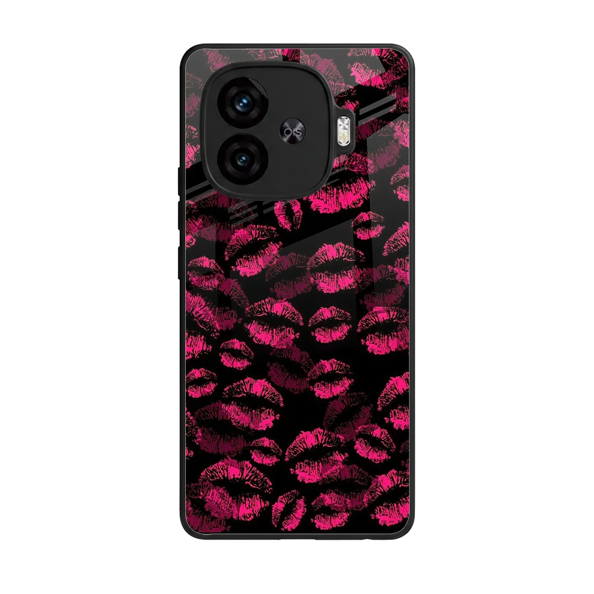 Lip Glam Black back phone cover | glass case for iqoo neo 10r 5g
