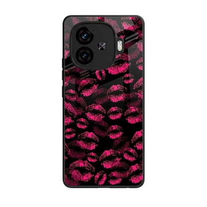 Lip Glam Black back phone cover | glass case for iqoo neo 10r 5g