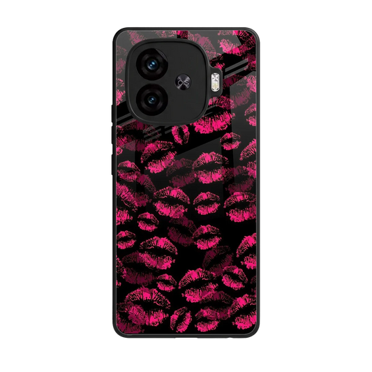 Lip Glam Black back phone cover | glass case for iqoo neo 10r 5g