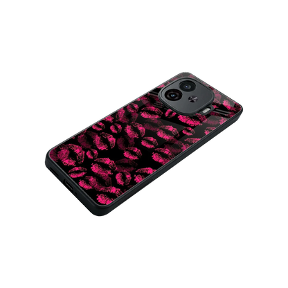 Lip Glam Black stylish phone case for iqoo neo 10r 5g | glossy glass and slim fit