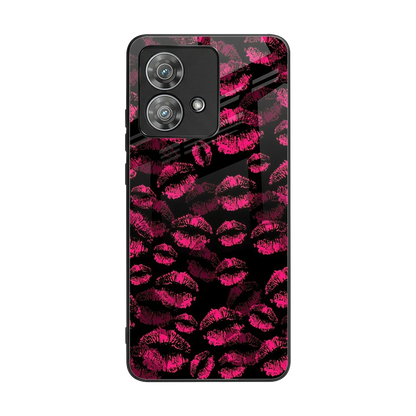 Lip Glam Black back phone cover | glass case for motorola edge 40 neo 5g
