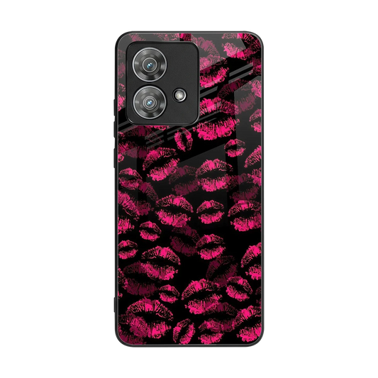 Lip Glam Black back phone cover | glass case for motorola edge 40 neo 5g