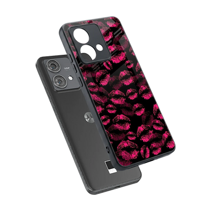 Lip Glam Black sleek motorola edge 40 neo 5g cover with tempered glass back and TPU edges