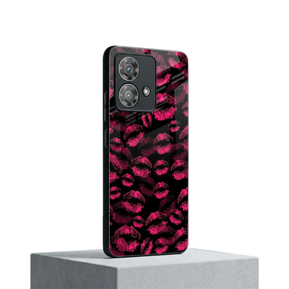 Lip Glam Black motorola edge 40 neo 5g mobile cover | shockproof glass phone case