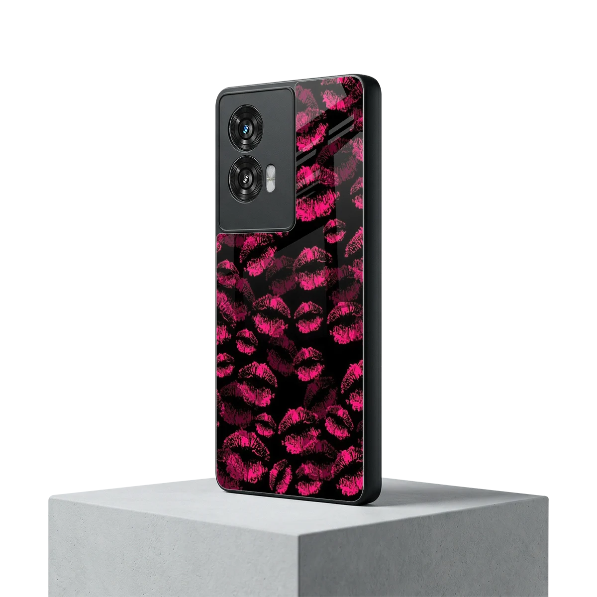 Lip Glam Black motorola edge 50 fusion mobile cover | shockproof glass phone case
