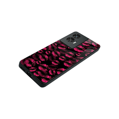 Lip Glam Black stylish phone case for motorola edge 50 fusion | glossy glass and slim fit
