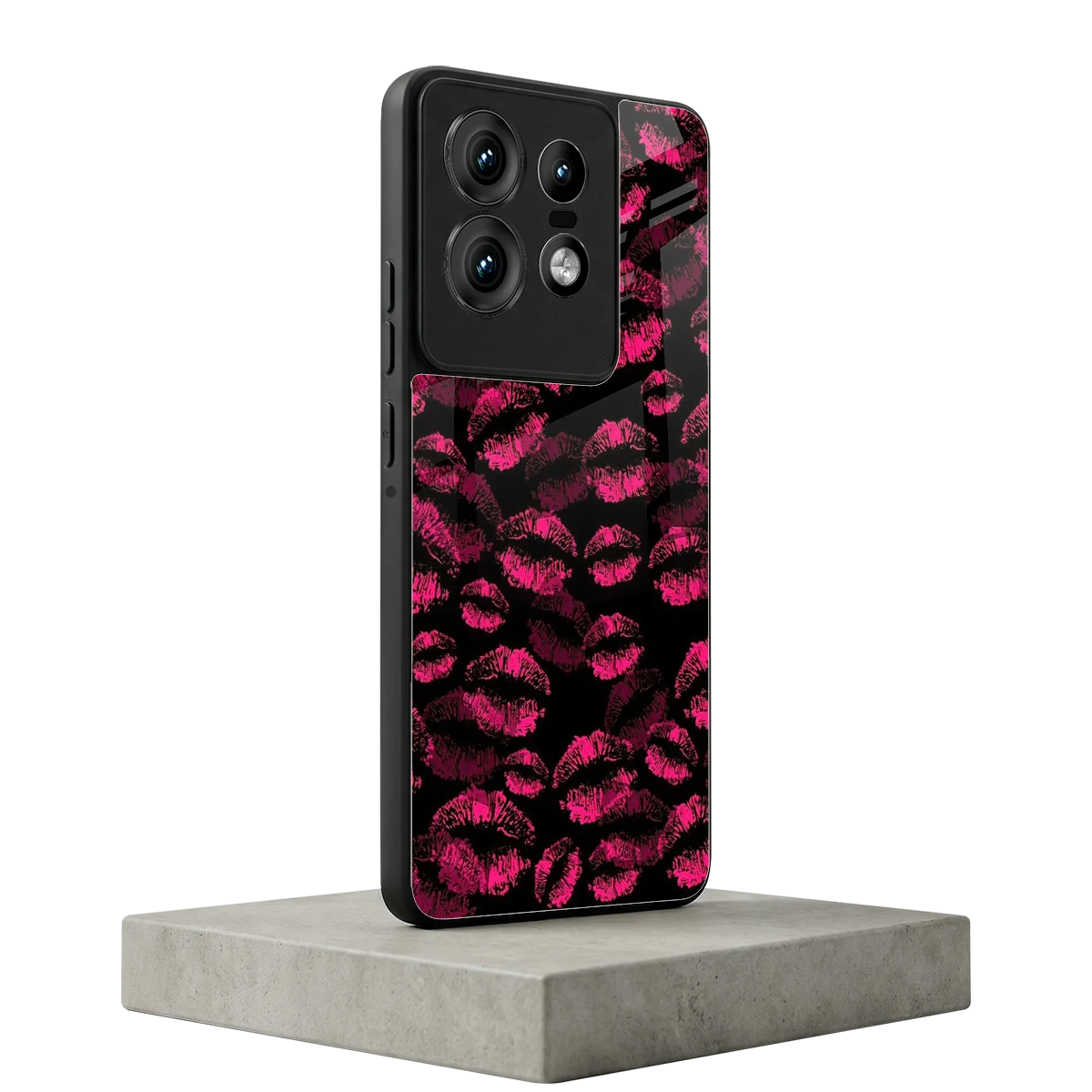 Lip Glam Black motorola edge 50 pro mobile cover | shockproof glass phone case
