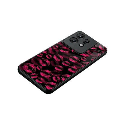 Lip Glam Black stylish phone case for motorola edge 50 pro | glossy glass and slim fit