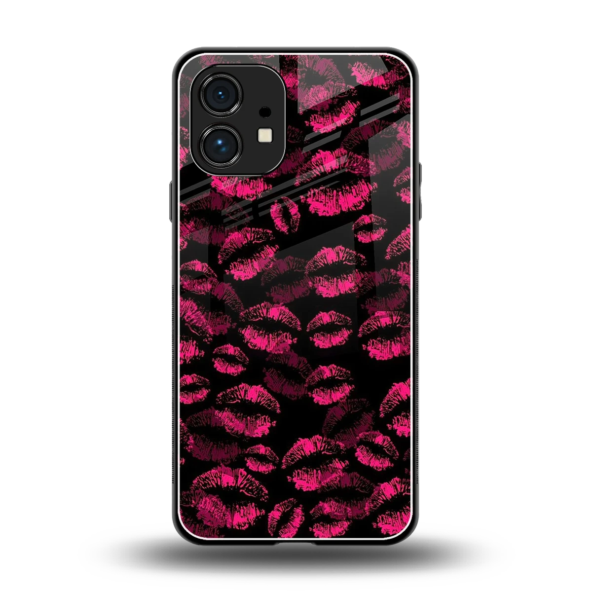 Lip Glam Black back phone cover | glass case for nothing phone 1