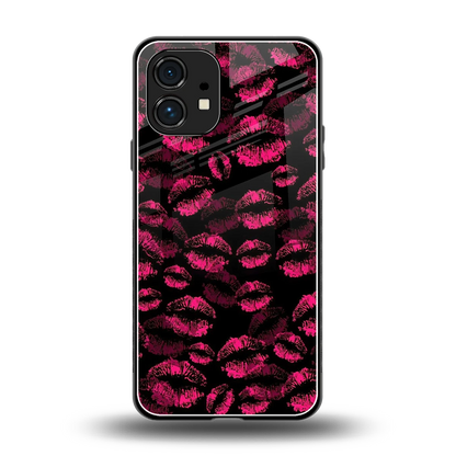 Lip Glam Black back phone cover | glass case for nothing phone 1