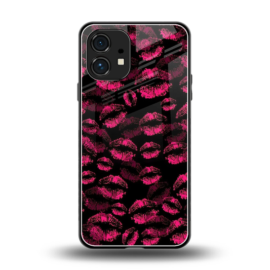 Lip Glam Black back phone cover | glass case for nothing phone 1