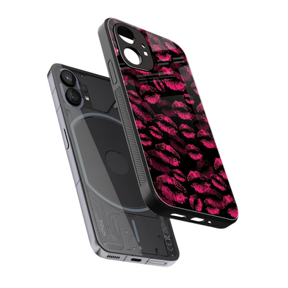 Lip Glam Black sleek nothing phone 1 cover with tempered glass back and TPU edges