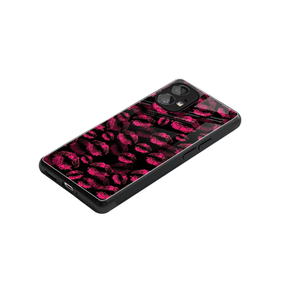 Lip Glam Black stylish phone case for nothing phone 1 | glossy glass and slim fit