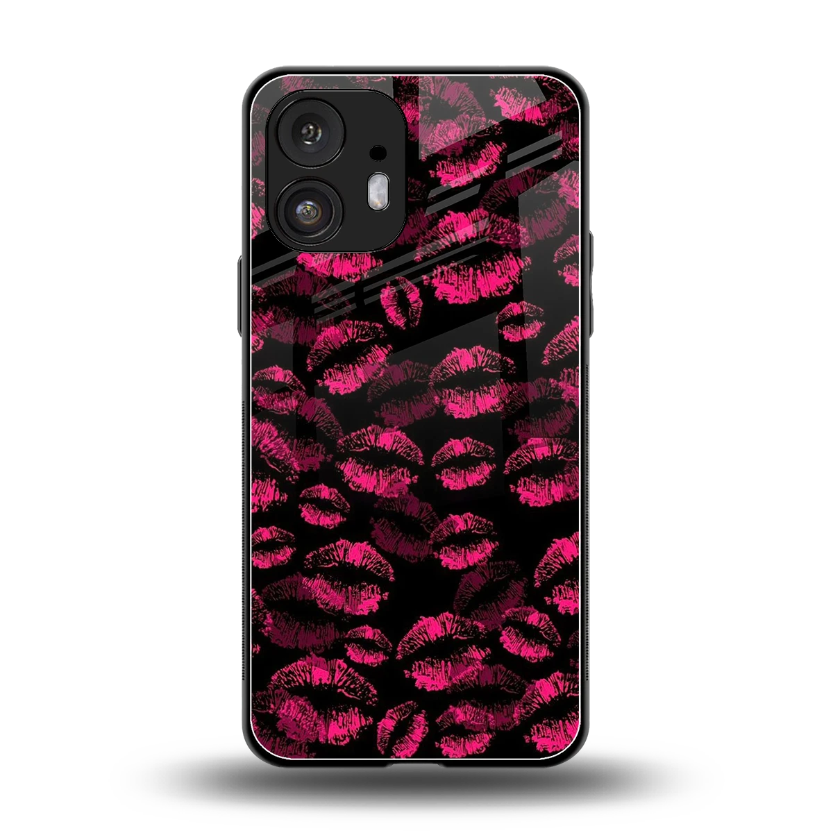 Lip Glam Black back phone cover | glass case for nothing phone 2