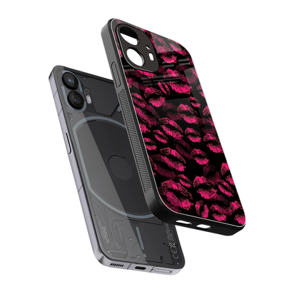 Lip Glam Black sleek nothing phone 2 cover with tempered glass back and TPU edges