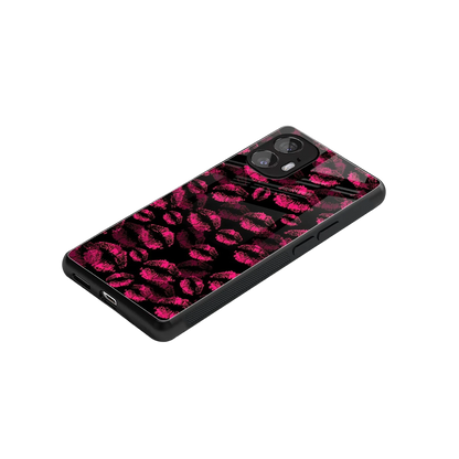 Lip Glam Black stylish phone case for nothing phone 2 | glossy glass and slim fit