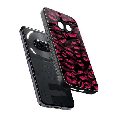 Lip Glam Black sleek nothing phone 2a cover with tempered glass back and TPU edges