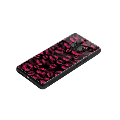 Lip Glam Black stylish phone case for nothing phone 2a | glossy glass and slim fit
