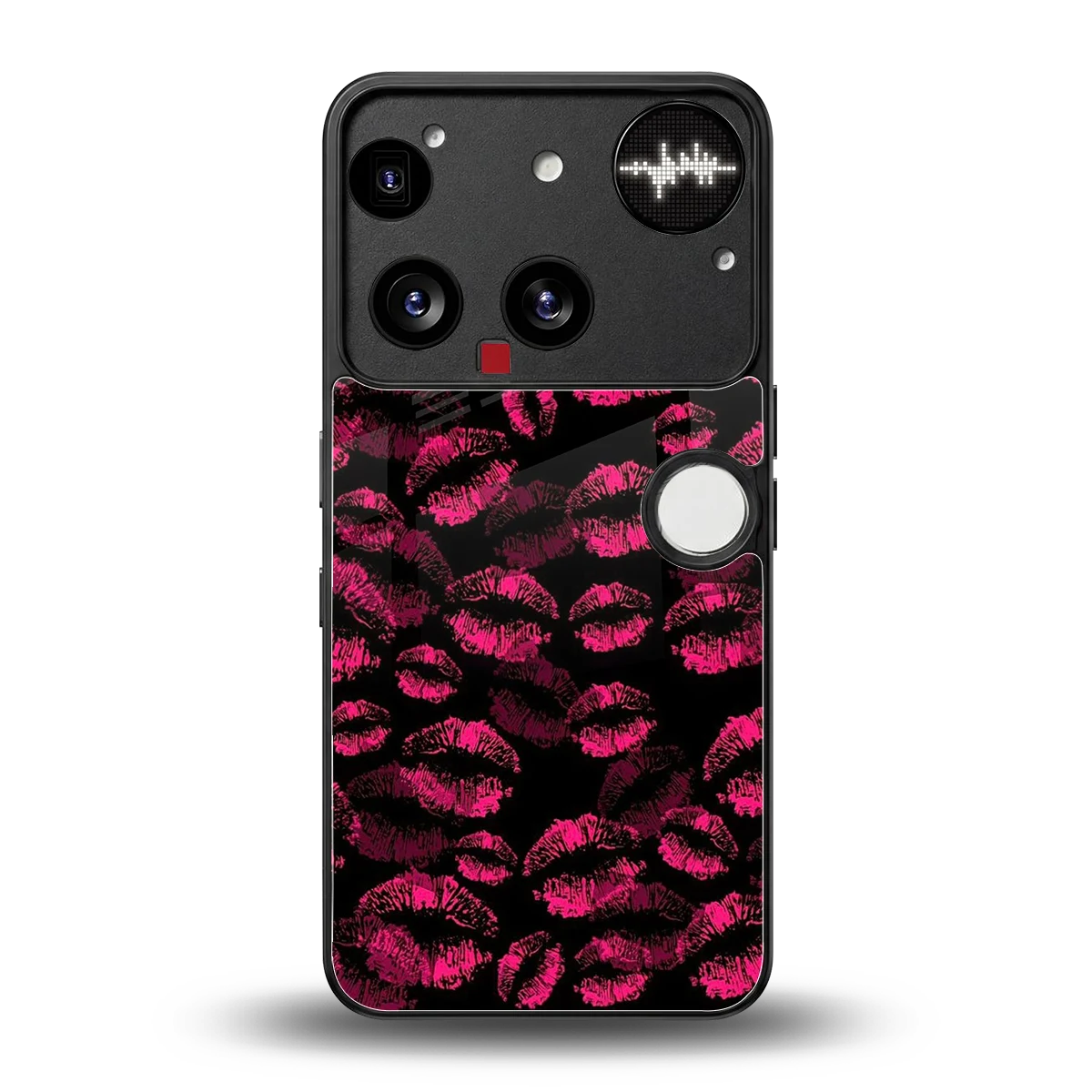 Lip Glam Black back phone cover | glass case for nothing phone 3