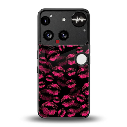 Lip Glam Black back phone cover | glass case for nothing phone 3