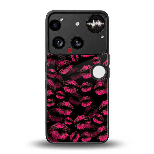 Lip Glam Black back phone cover | glass case for nothing phone 3