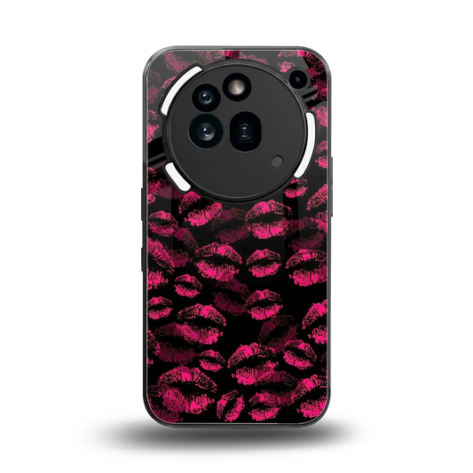 Lip Glam Black back phone cover | glass case for nothing phone 3a pro