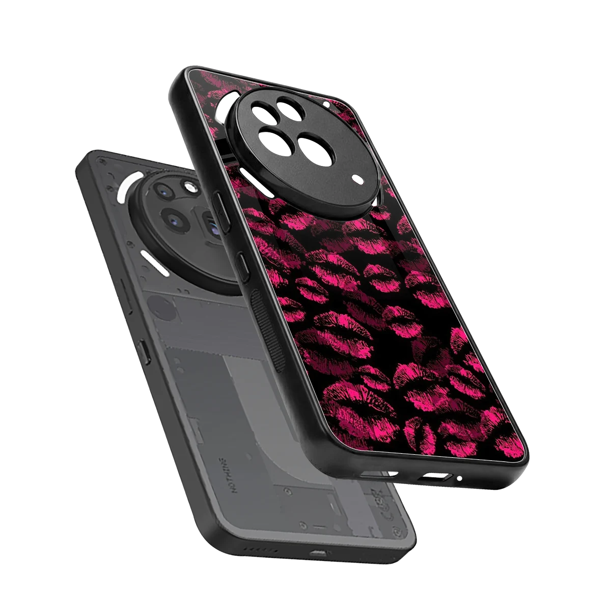 Lip Glam Black sleek nothing phone 3a pro cover with tempered glass back and TPU edges