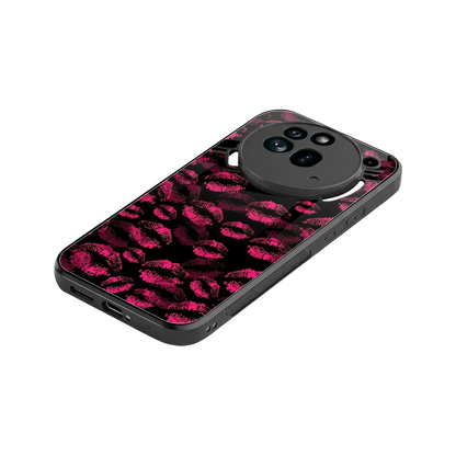 Lip Glam Black stylish phone case for nothing phone 3a pro | glossy glass and slim fit