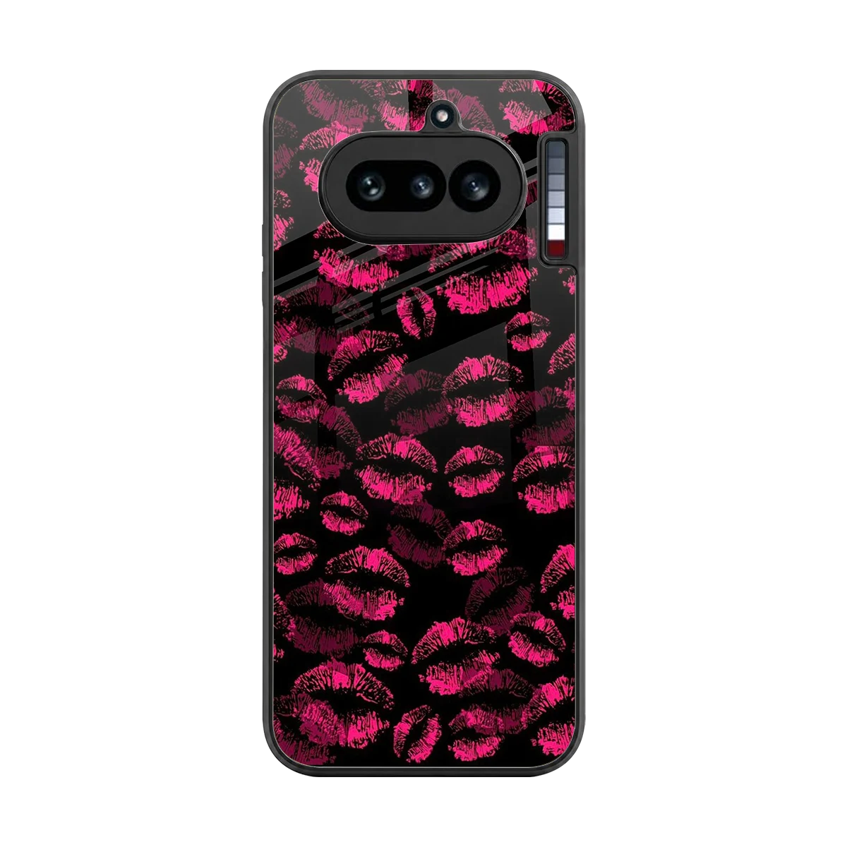 Lip Glam Black back phone cover | glass case for nothing phone 4a